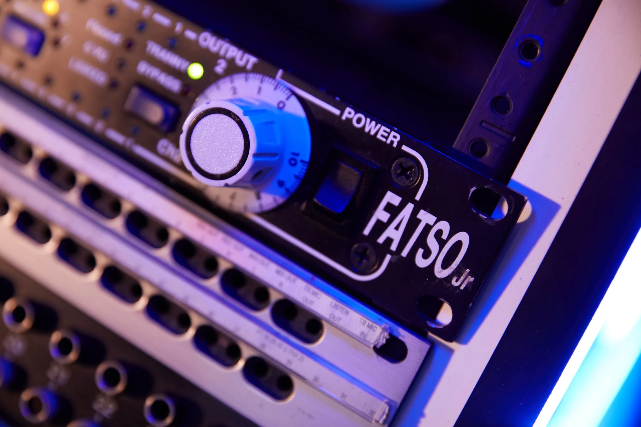 Close-up of Empirical Labs FATSO Jr analog outboard equipment